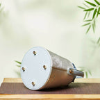 Brocade Jacquard Leather Drawstring Blue Butterfly Bucket Bag