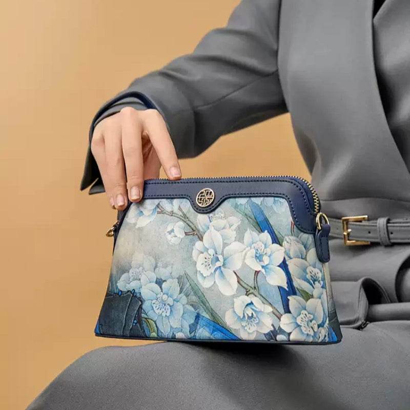 Mulberry Silk Handcrafted Flower Clutch Bag Women Wallet Eveing Purse