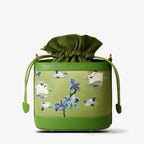 Handcrafted Embroidered Silk Osmanthus Green Bucket Bag