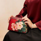 Mulberry Silk Handcrafted Flower Clutch Bag Women Wallet Eveing Purse