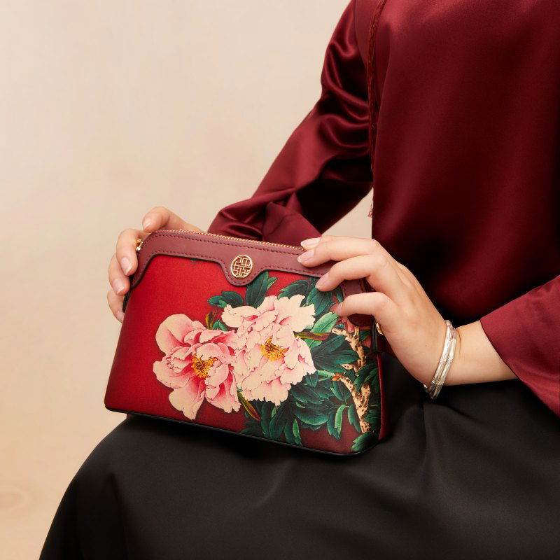 Mulberry Silk Handcrafted Flower Clutch Bag Women Wallet Eveing Purse