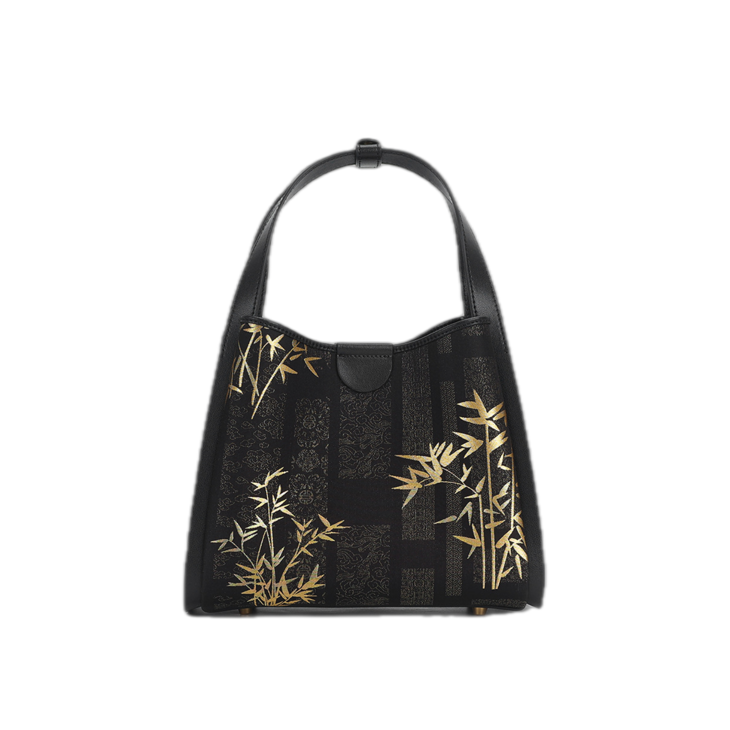 Song Brocade Bag - Black-Gold Gourd Knitted Patterns