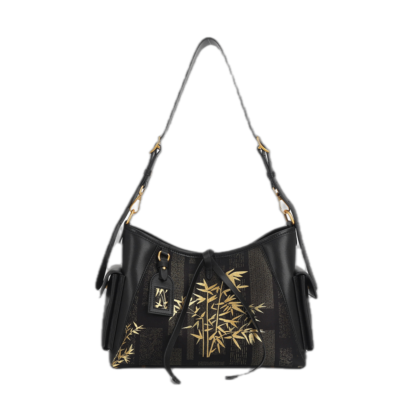 Song Brocade Bag - Black-Gold Gourd Knitted Patterns