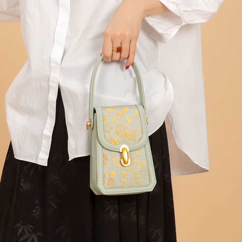 Song Brocade Phone Bag - Goldfish & Seaweed Knitted Patterns