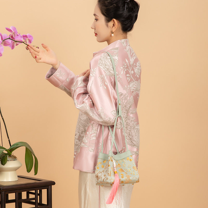 Song Brocade Bucket Bag - Goldfish & Seaweed Knitted Patterns