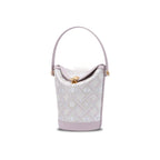 Zhuang Brocade Leather Bucket Crossbody BagRomantic Purple