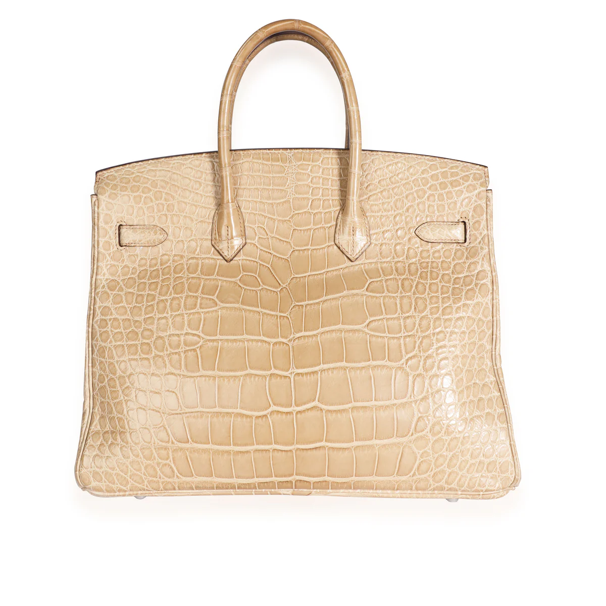 VT - SIXTY Beige Crocodile - pattern Silver - lock Light Luxury Fashion Lock Handheld Bag