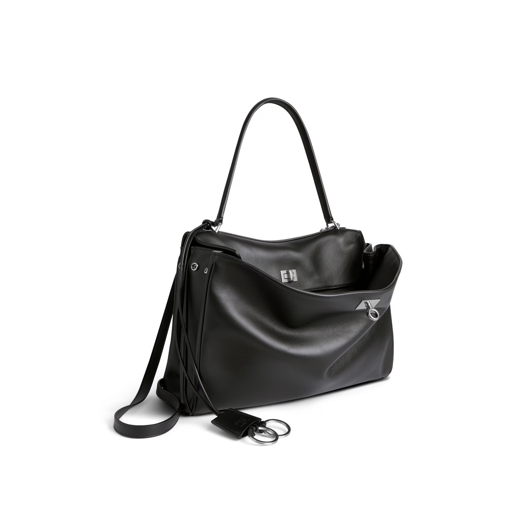 VT - SIXTY Black Silver - lock Light Luxury Fashion Lock Handheld Shoulder Bag