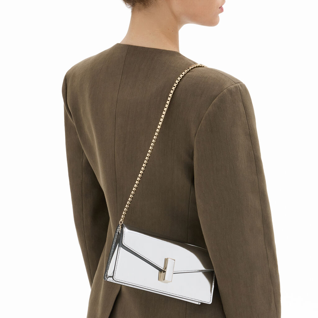 VT - SIXTY Silver Mirror Clutch Bag
