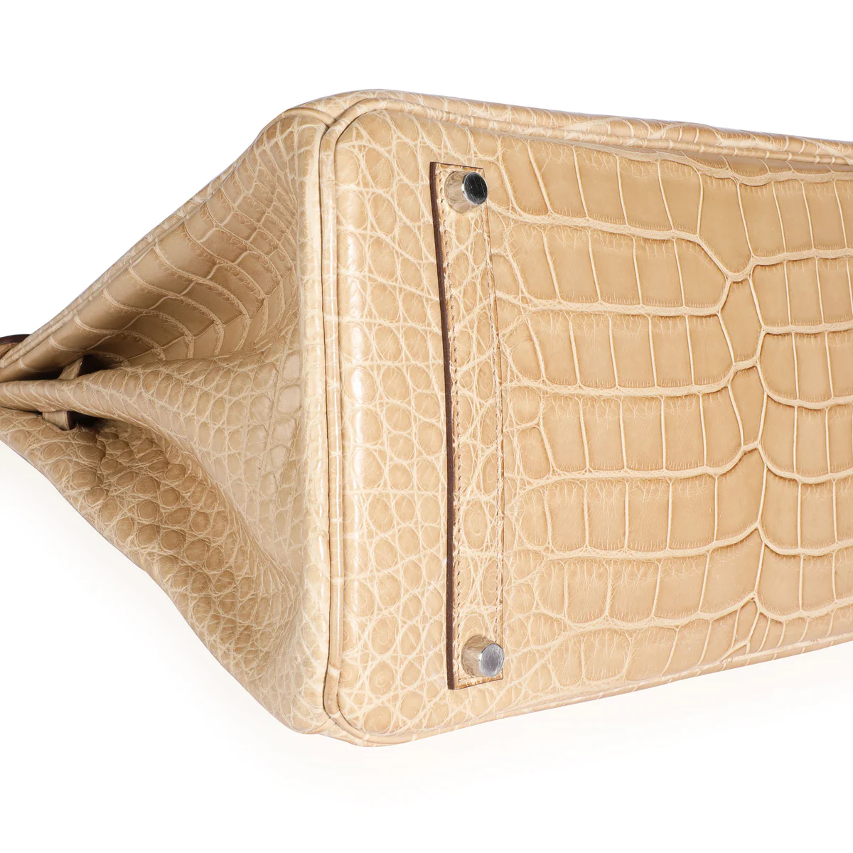 VT - SIXTY Beige Crocodile - pattern Silver - lock Light Luxury Fashion Lock Handheld Bag