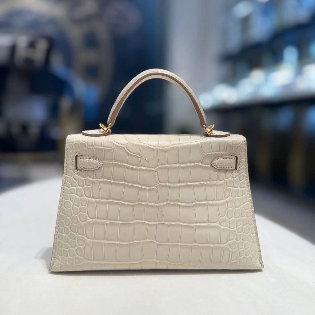 VT - SIXTY Beige Crocodile - Patterned Handheld Bag