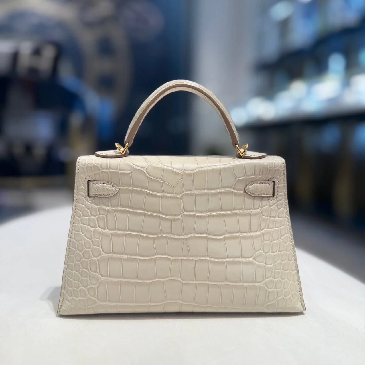 VT - SIXTY Beige Crocodile - Patterned Handheld Bag