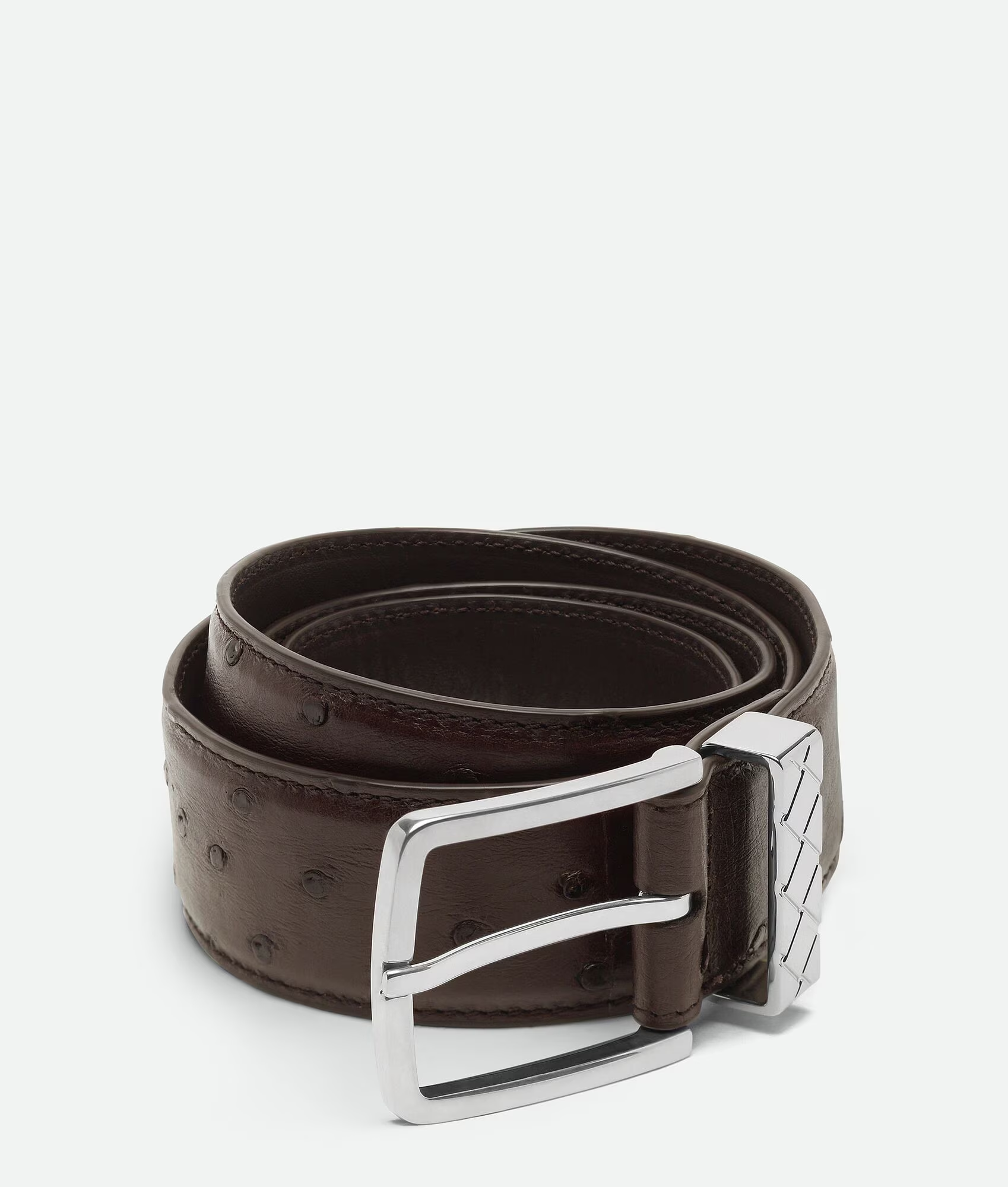 VT - SIXTY Chocolate Brown Ostrich Leather Belt