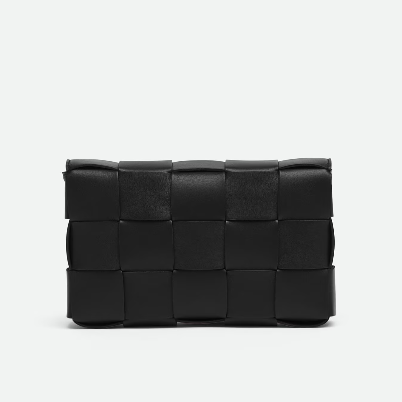 VT - SIXTY Black Intreccio Leather Crossbody Bag
