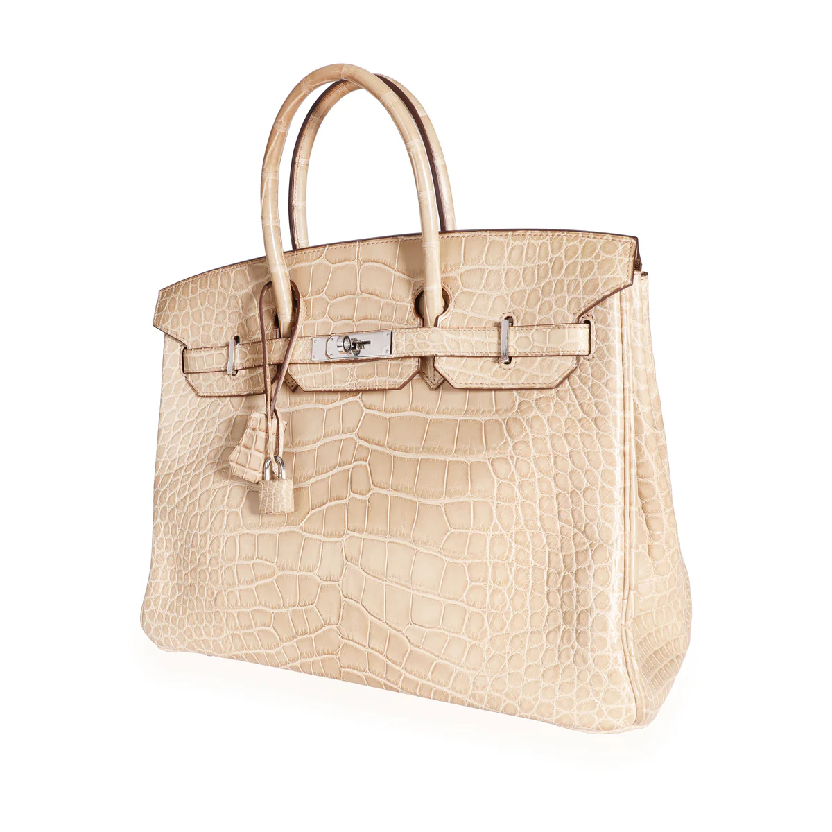 VT - SIXTY Beige Crocodile - pattern Silver - lock Light Luxury Fashion Lock Handheld Bag
