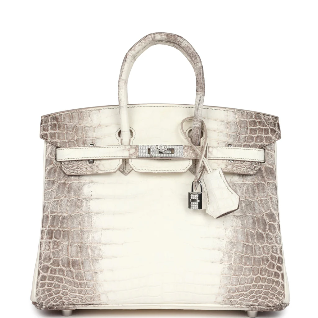 VT - SIXTY White - Brown Gradient Crocodile - Pattern Silver - Buckle Light Luxury Fashion Handbag